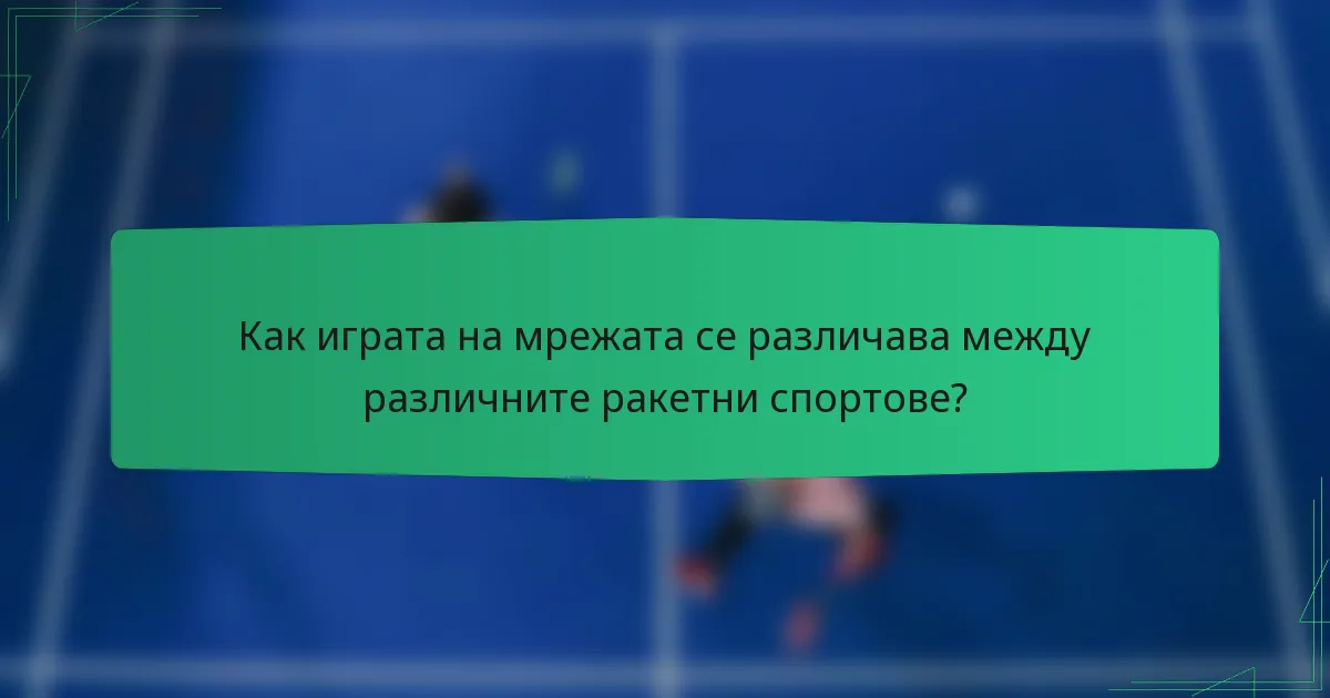 Как играта на мрежата се различава между различните ракетни спортове?