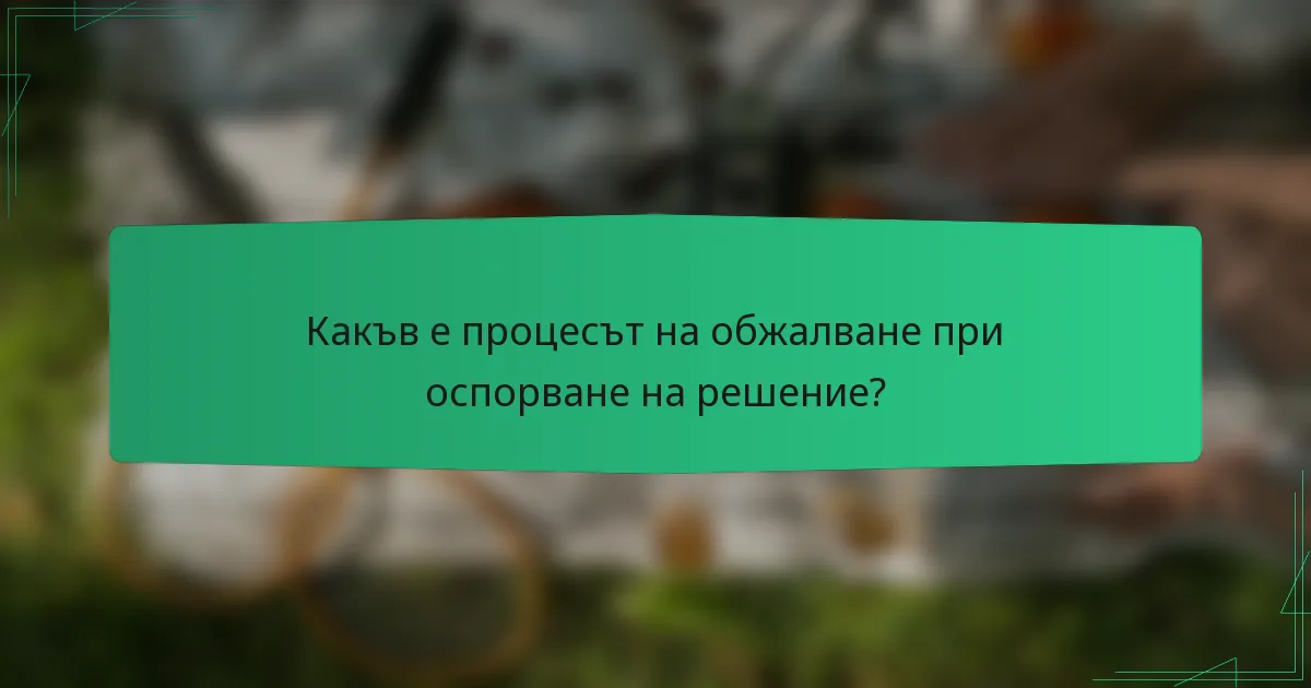 Какъв е процесът на обжалване при оспорване на решение?