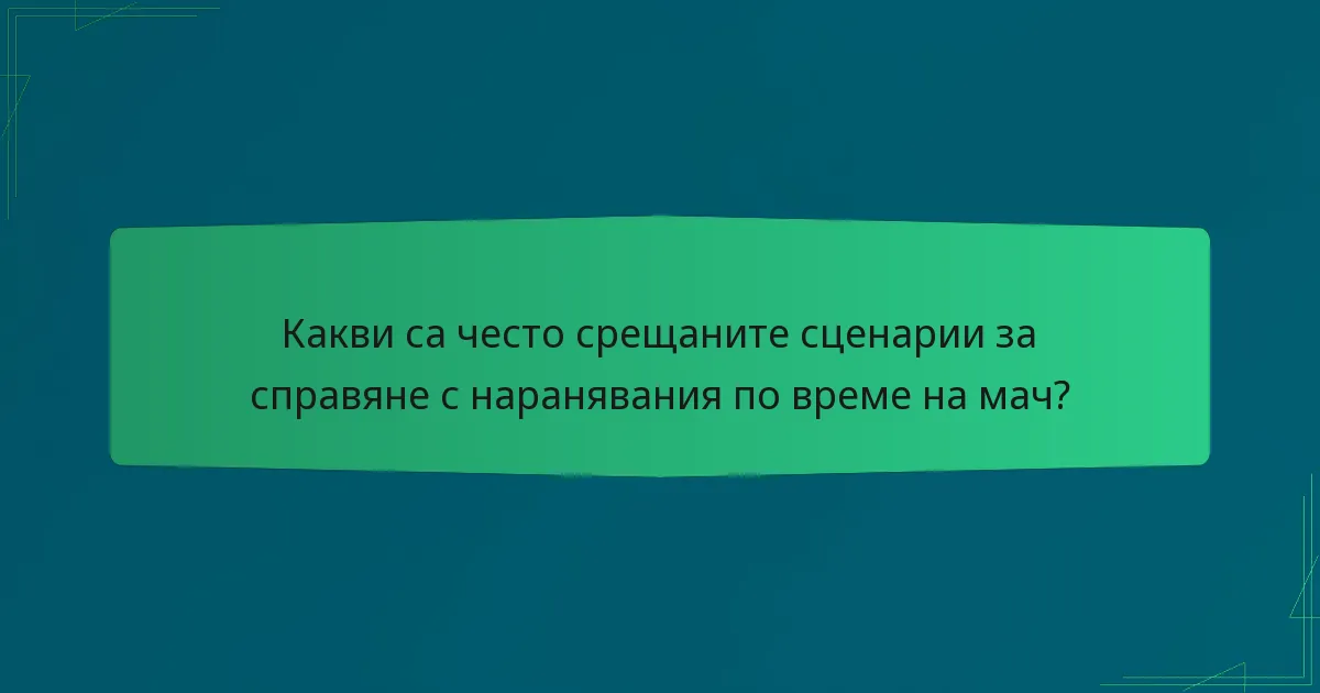 Какви са често срещаните сценарии за справяне с наранявания по време на мач?